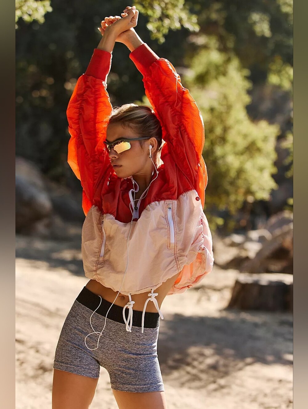 Happy Camper Colorblock Pullover | Red/Flame Combo